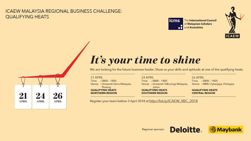 ICMS MY ICAEW Malaysia Regional Business Challenge 2018 Poster